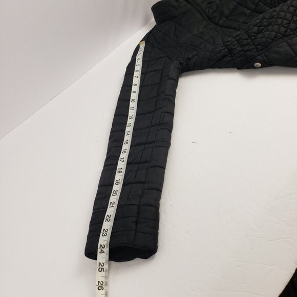 Laundry XS Black Quilted Double Zipper Leopard Jacket Womens Coat Puffer Pockets - Picture 15 of 16